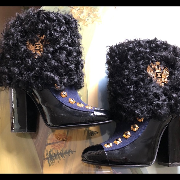 CHANEL Shoes - Chanel Fur And Flannel Boots Size 38